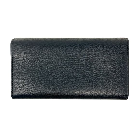 Gucci GG Marmont Gold Logo Black Pebbled Textured Leather Continental Wallet - Picture 3 of 8